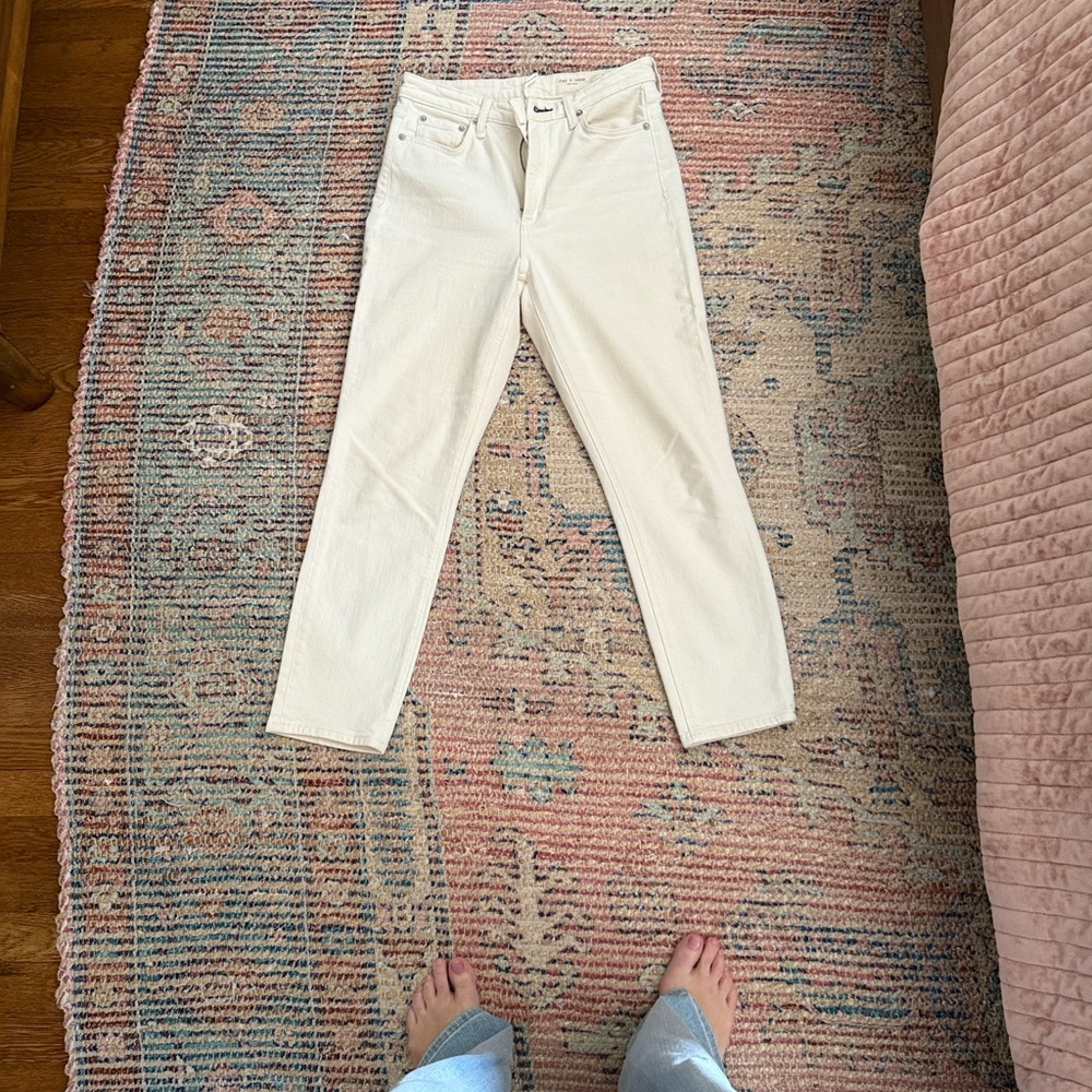 rag & bone Women's cream white Straight Leg Jeans